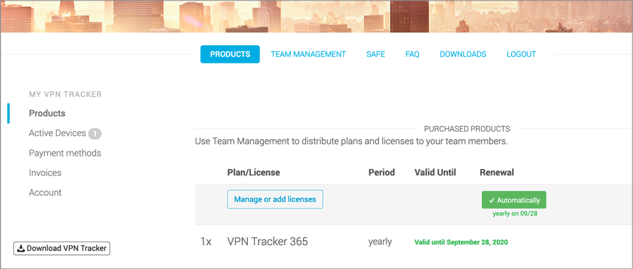vpn tracker license terms